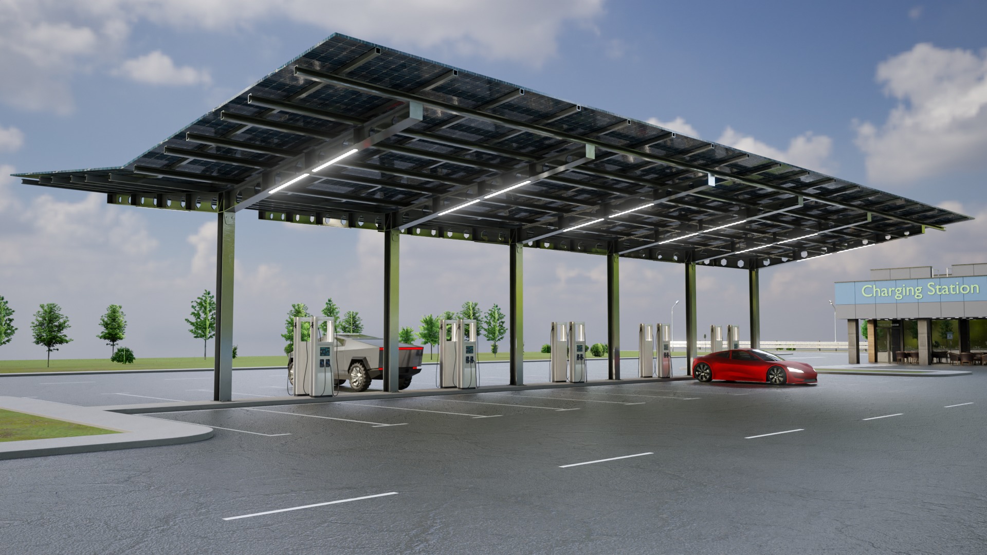 Electric Vehicle Charging Station 5 3D model_3