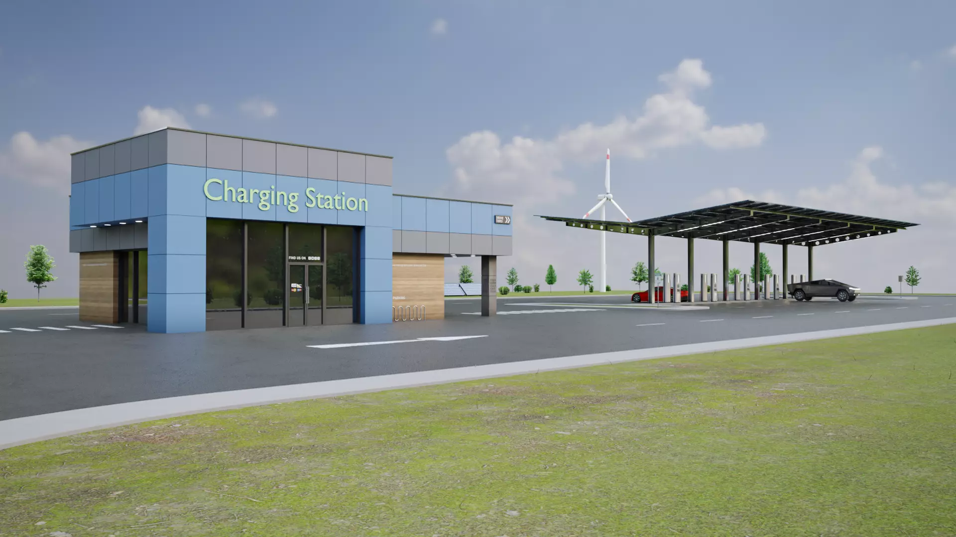 Electric Vehicle Charging Station 5 3D model_0