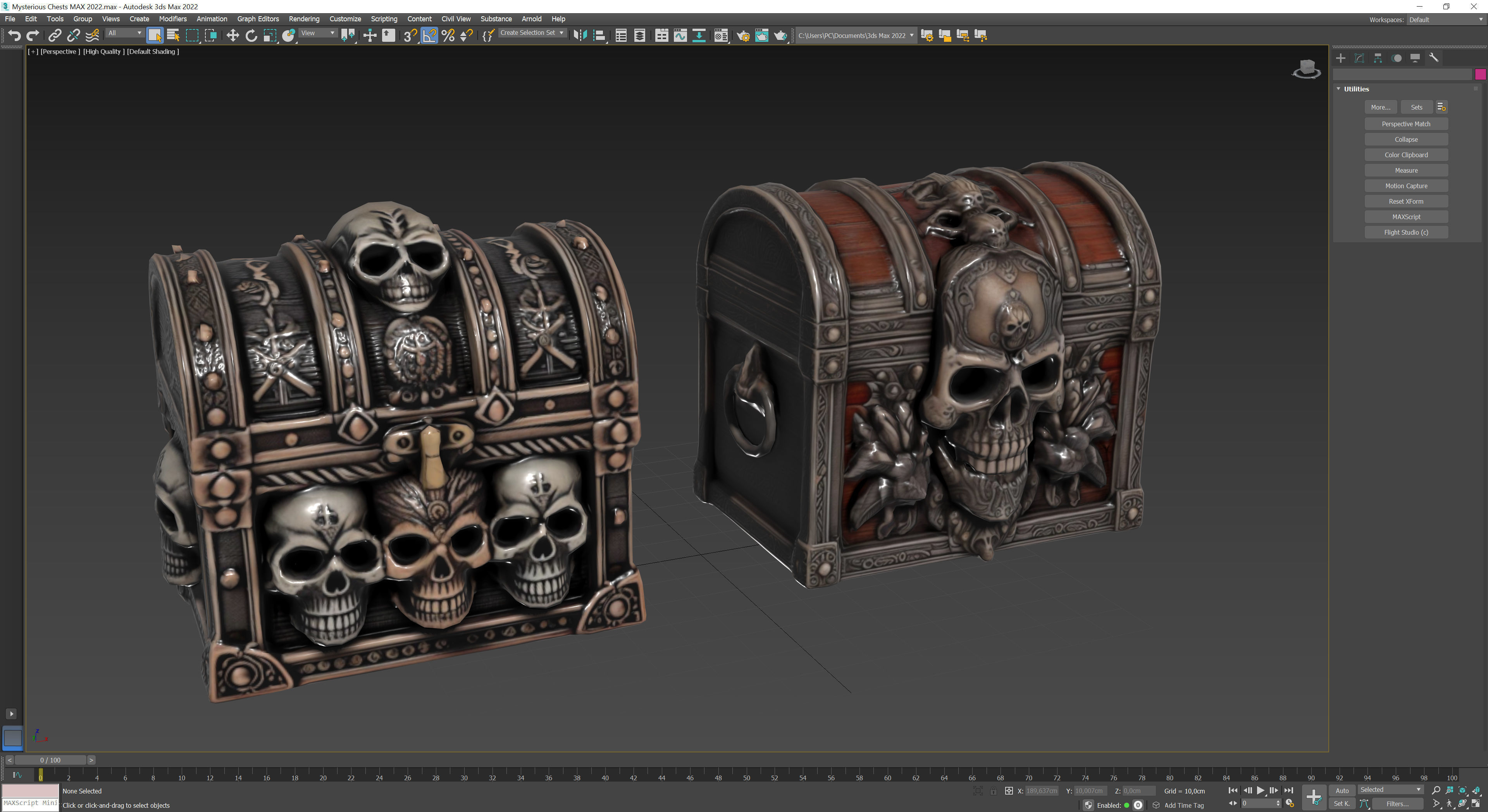 Mysterious Chests Low-poly 3D model_10