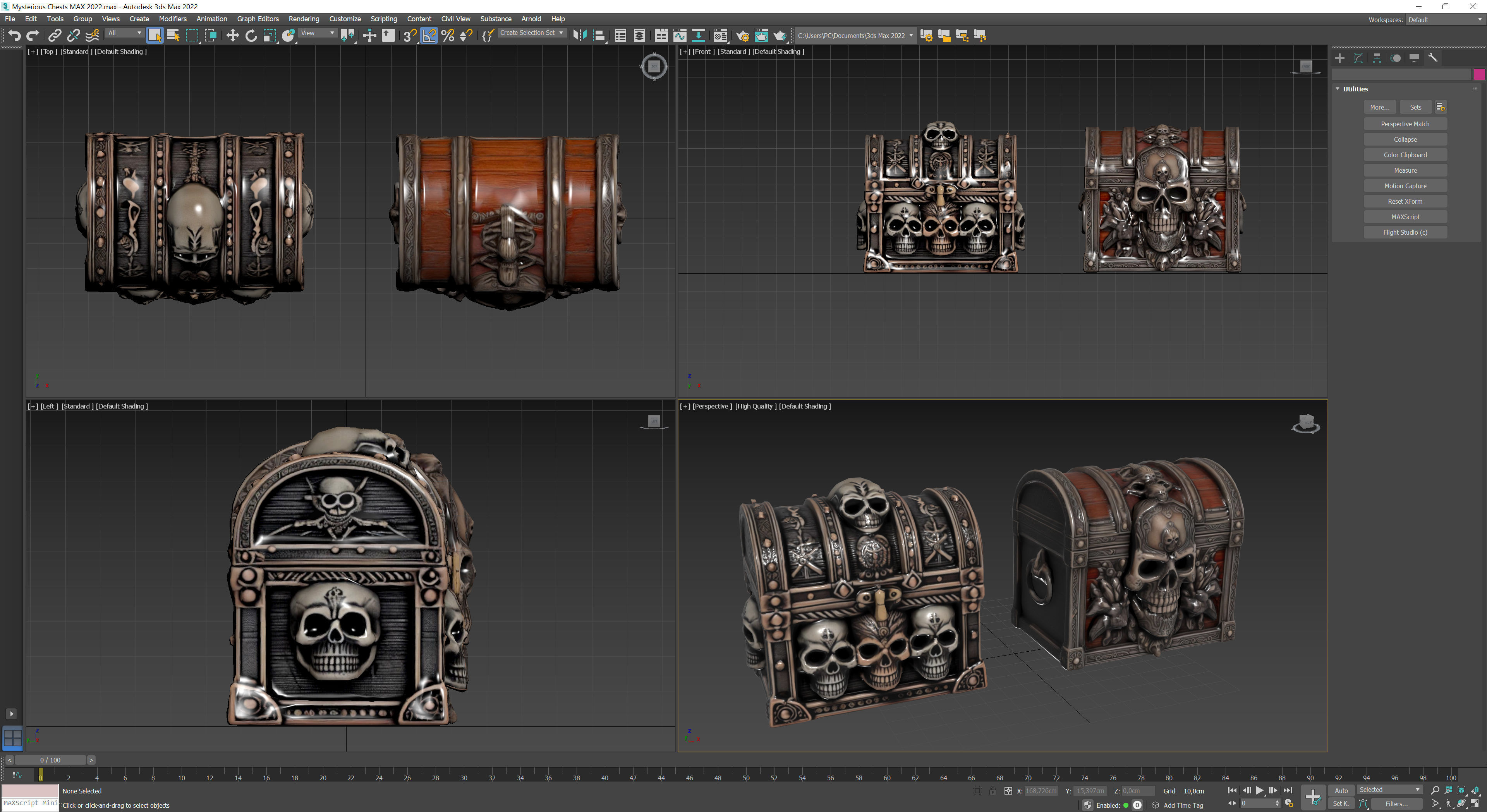 Mysterious Chests Low-poly 3D model_9