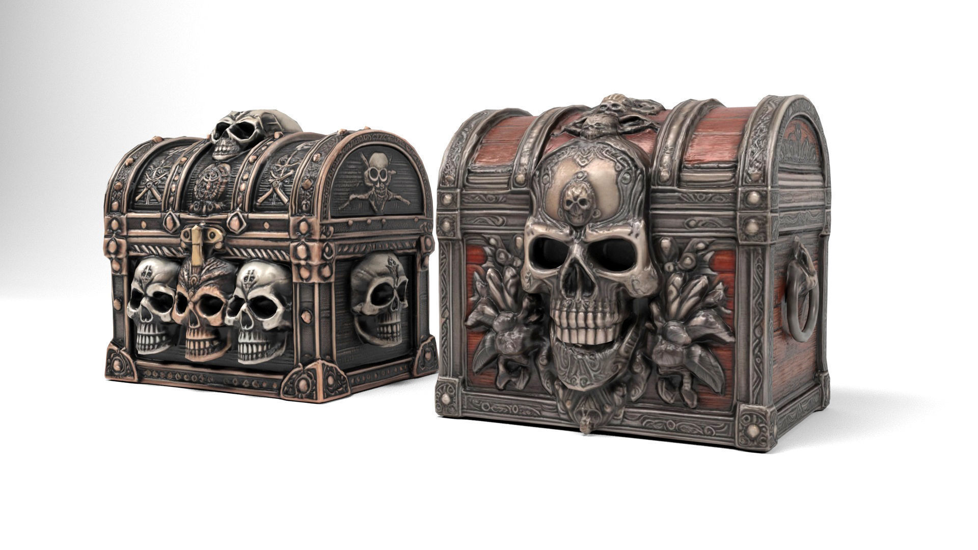 Mysterious Chests Low-poly 3D model_1