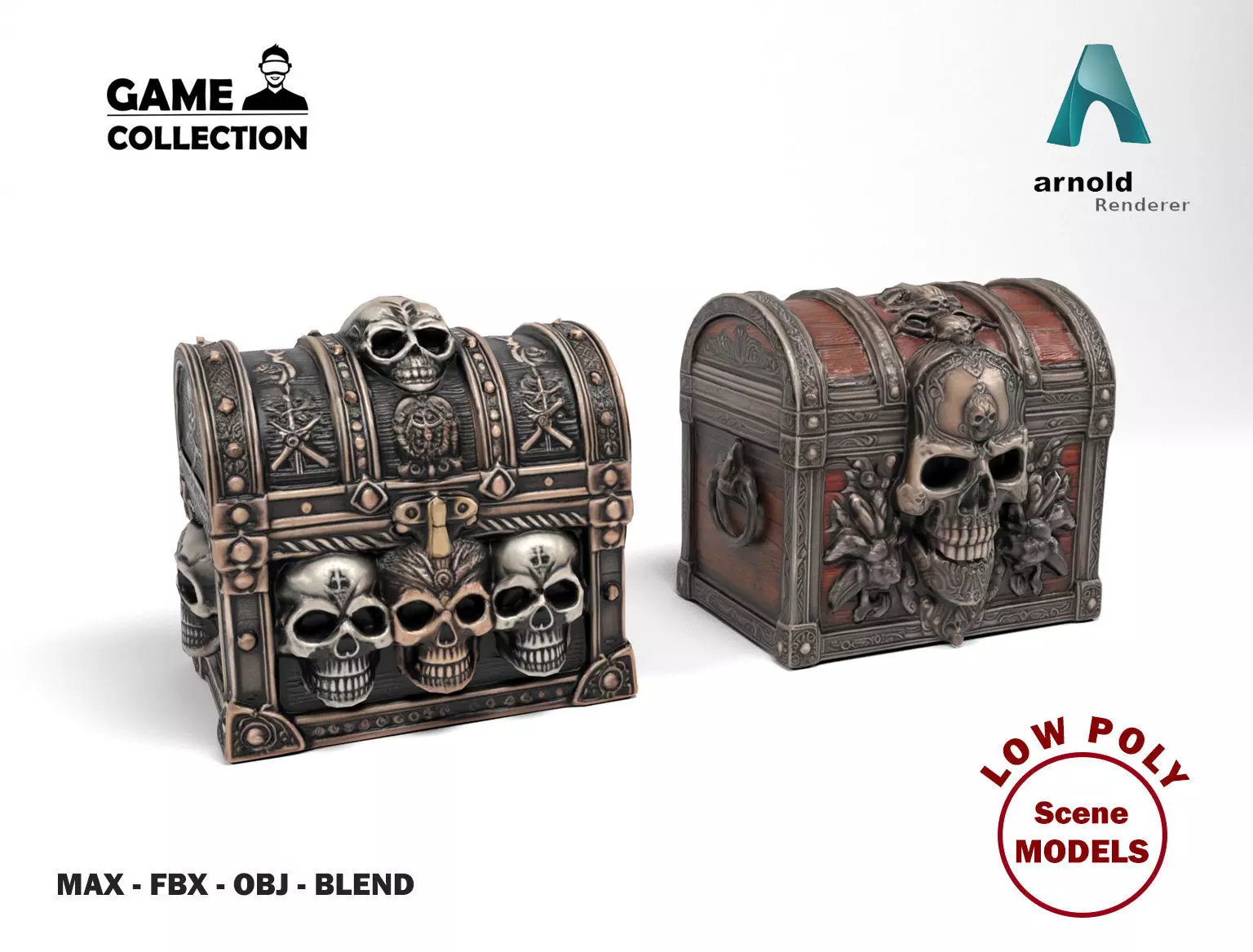 Mysterious Chests Low-poly 3D model_0