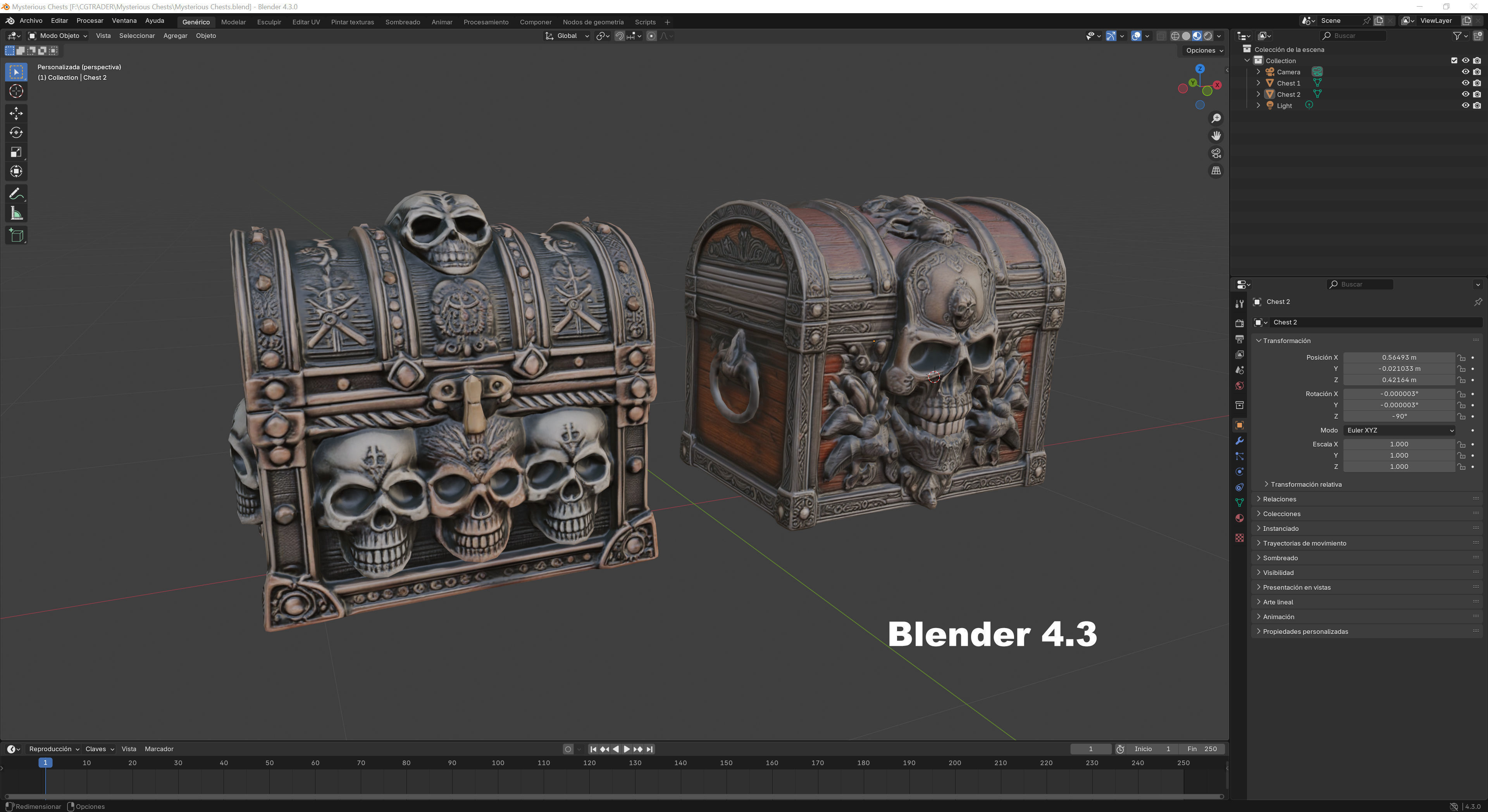 Mysterious Chests Low-poly 3D model_12