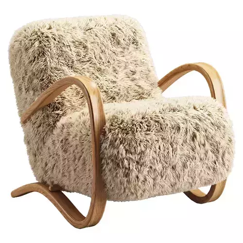Jindrich Halabala Lounge Chairs In Brown Tibetan