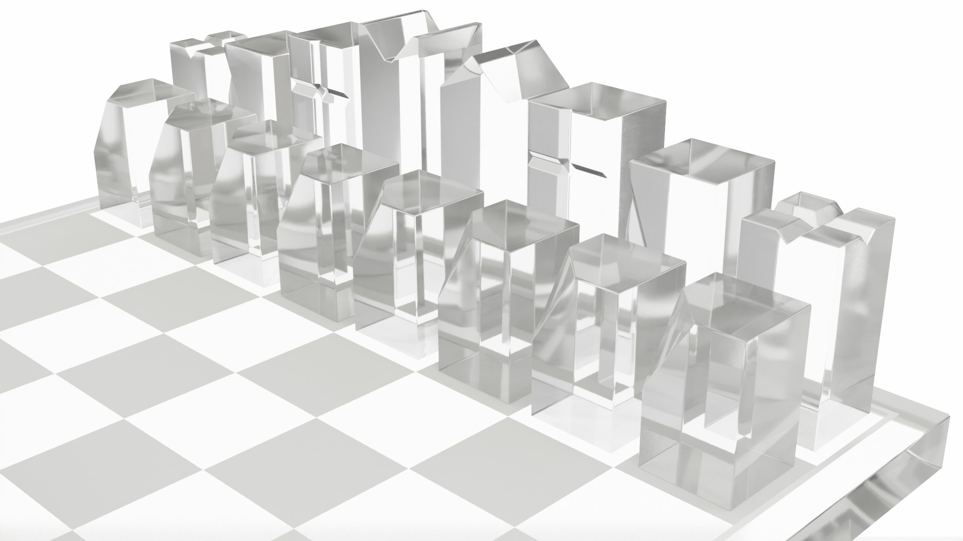 Crystal Chess Set 3D model_2