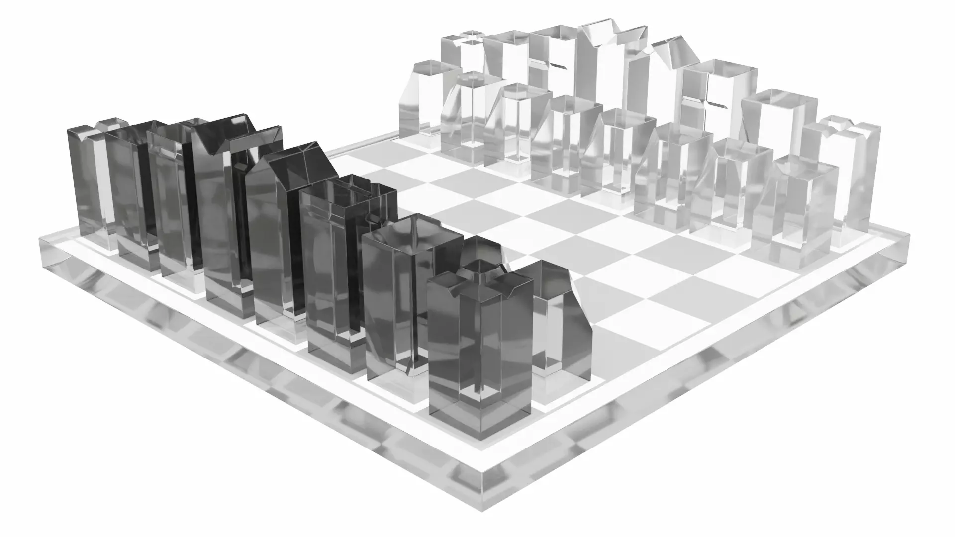Crystal Chess Set 3D model_0