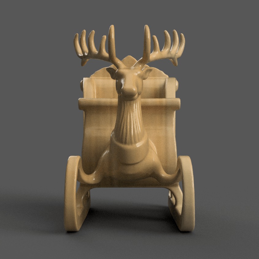 Santa Sleigh Christmas Decorations planter - vase - garden 6 3D print model_7