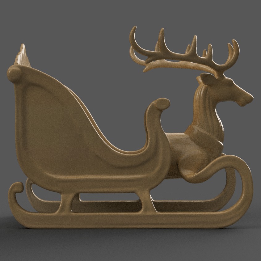 Santa Sleigh Christmas Decorations planter - vase - garden 6 3D print model_5