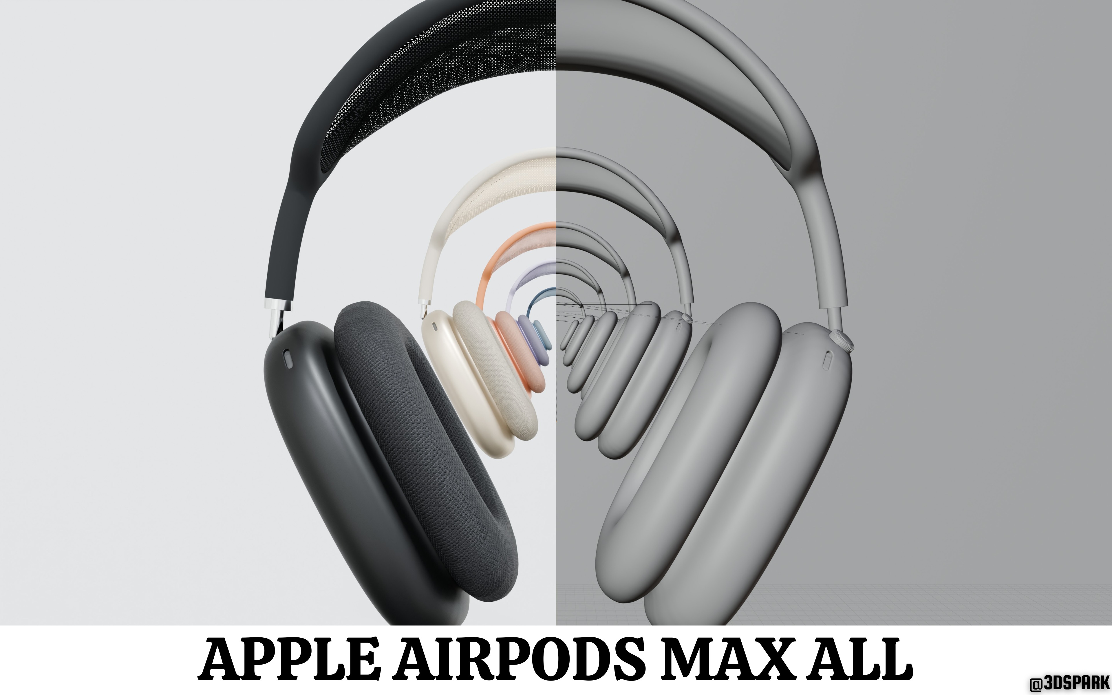 Apple AirPods Max 3D Model By Apple Blue Colour 3D model_1