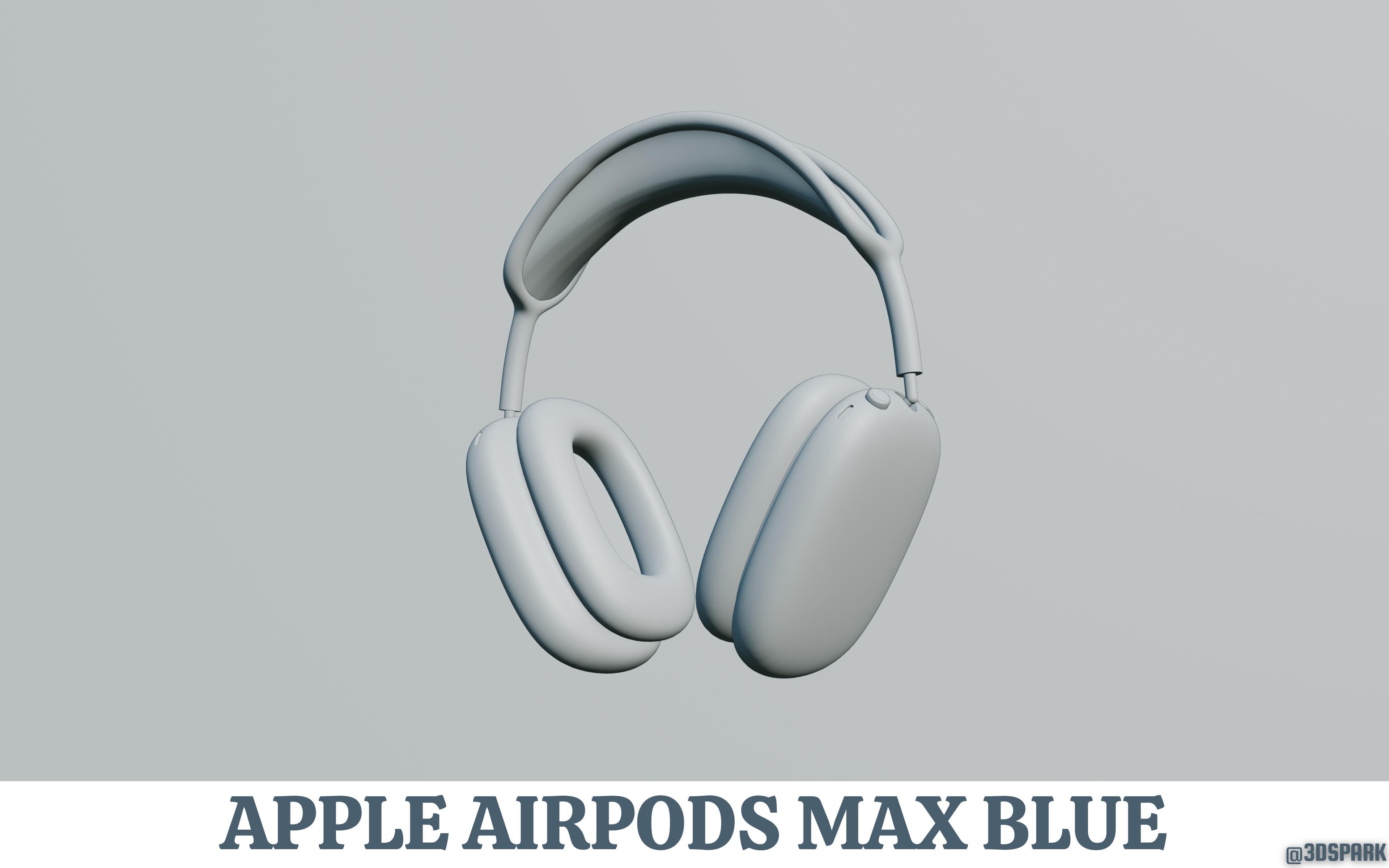 Apple AirPods Max 3D Model By Apple Blue Colour 3D model_3