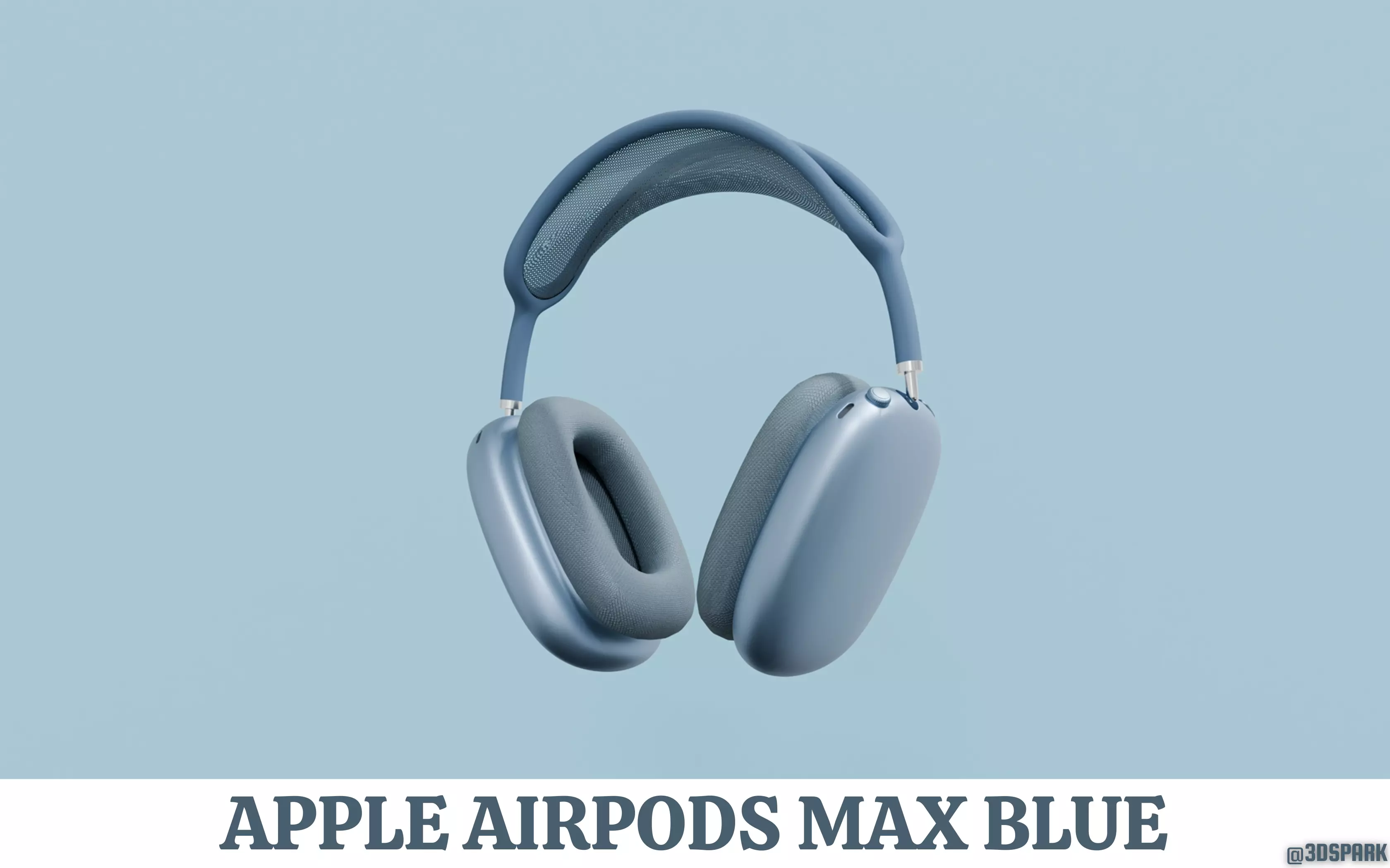 Apple AirPods Max 3D Model By Apple Blue Colour 3D model_0