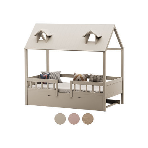 Bed Frame with Trundle 3D model