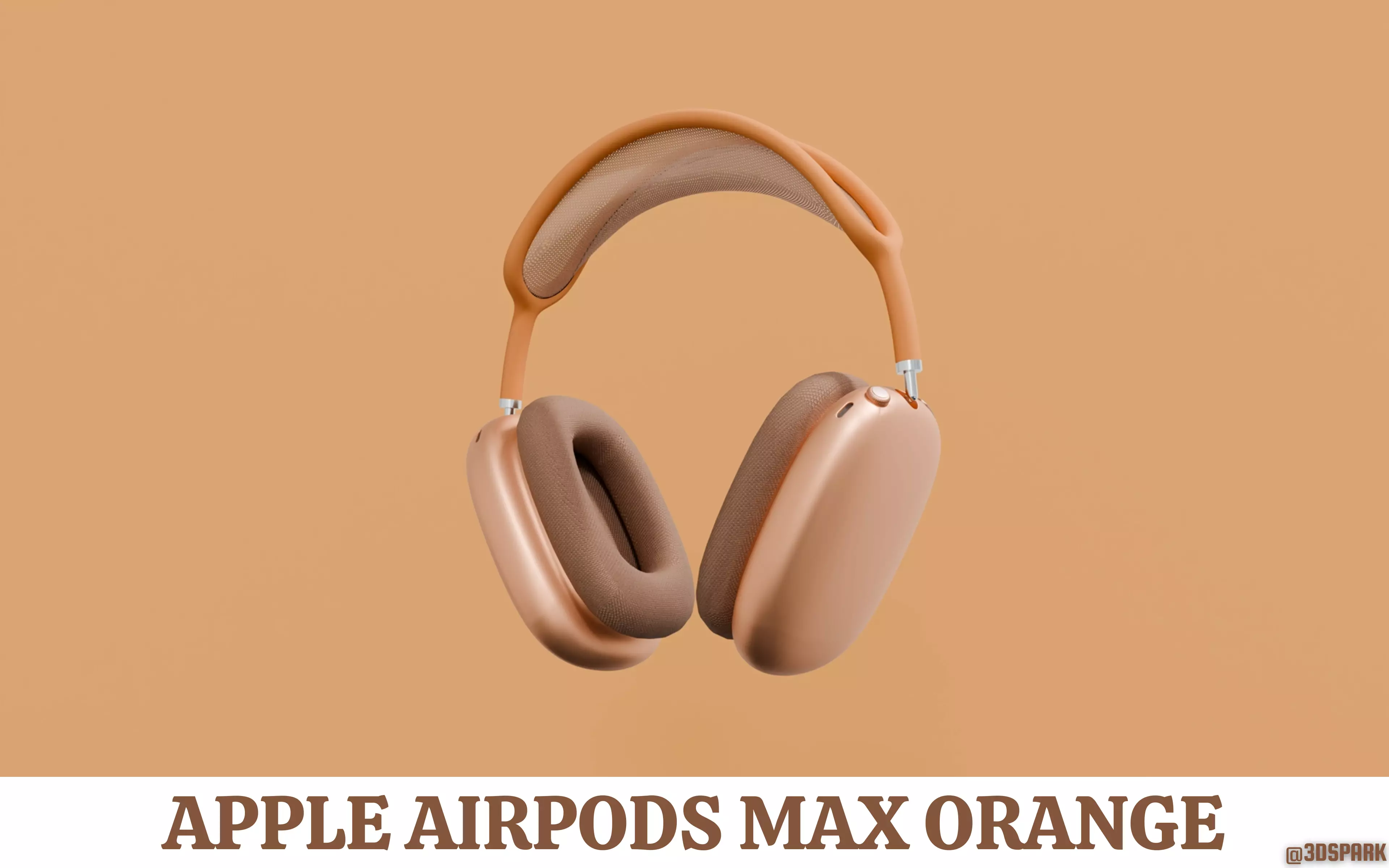 Apple AirPods Max 3D Model By Apple Orange Colour 3D model_0