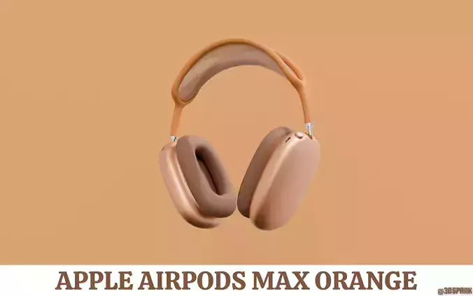Apple AirPods Max 3D Model By Apple Orange Colour