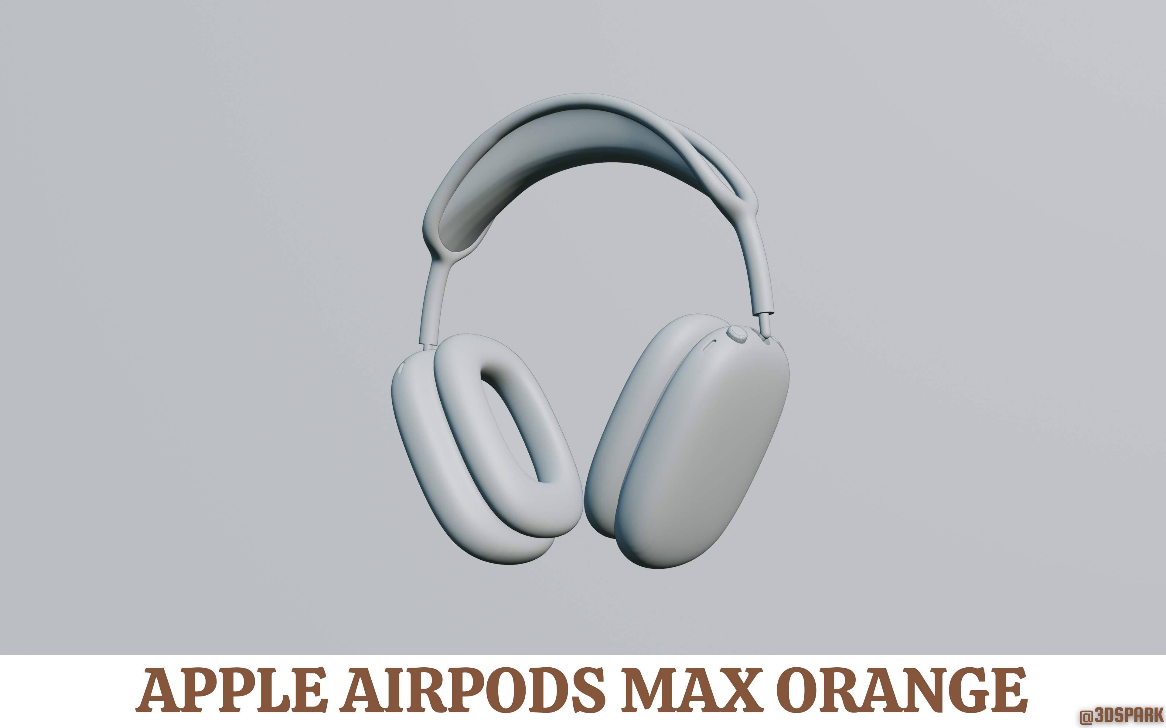 Apple AirPods Max 3D Model By Apple Orange Colour 3D model_3