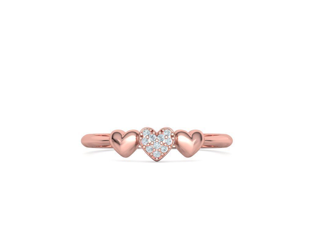 3 Hearts Diamond Fashion Woman Ring Love-Heart symbol ring 3D print model_15