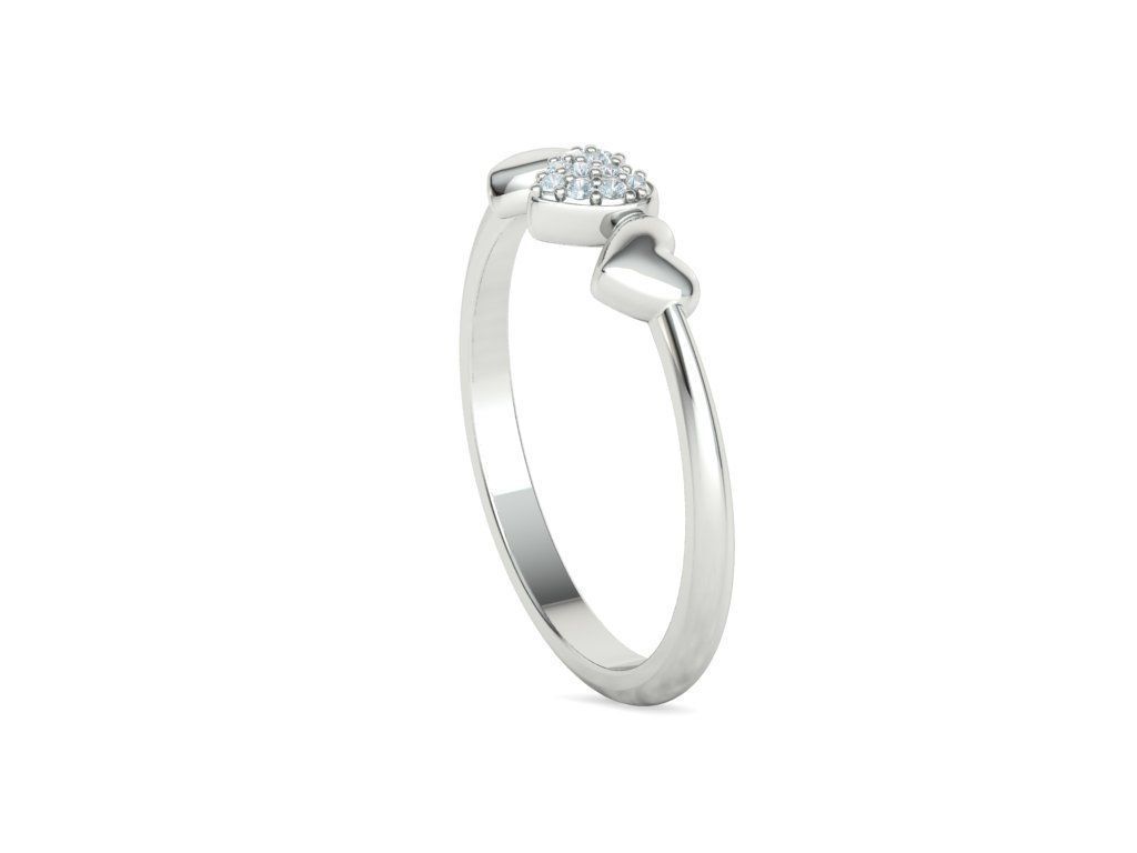 3 Hearts Diamond Fashion Woman Ring Love-Heart symbol ring 3D print model_32
