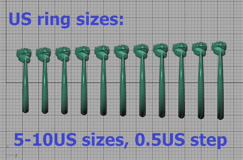 3 Hearts Diamond Fashion Woman Ring Love-Heart symbol ring 3D print model_9