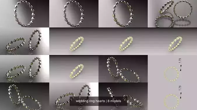 wedding ring hearts 3D Model Collection