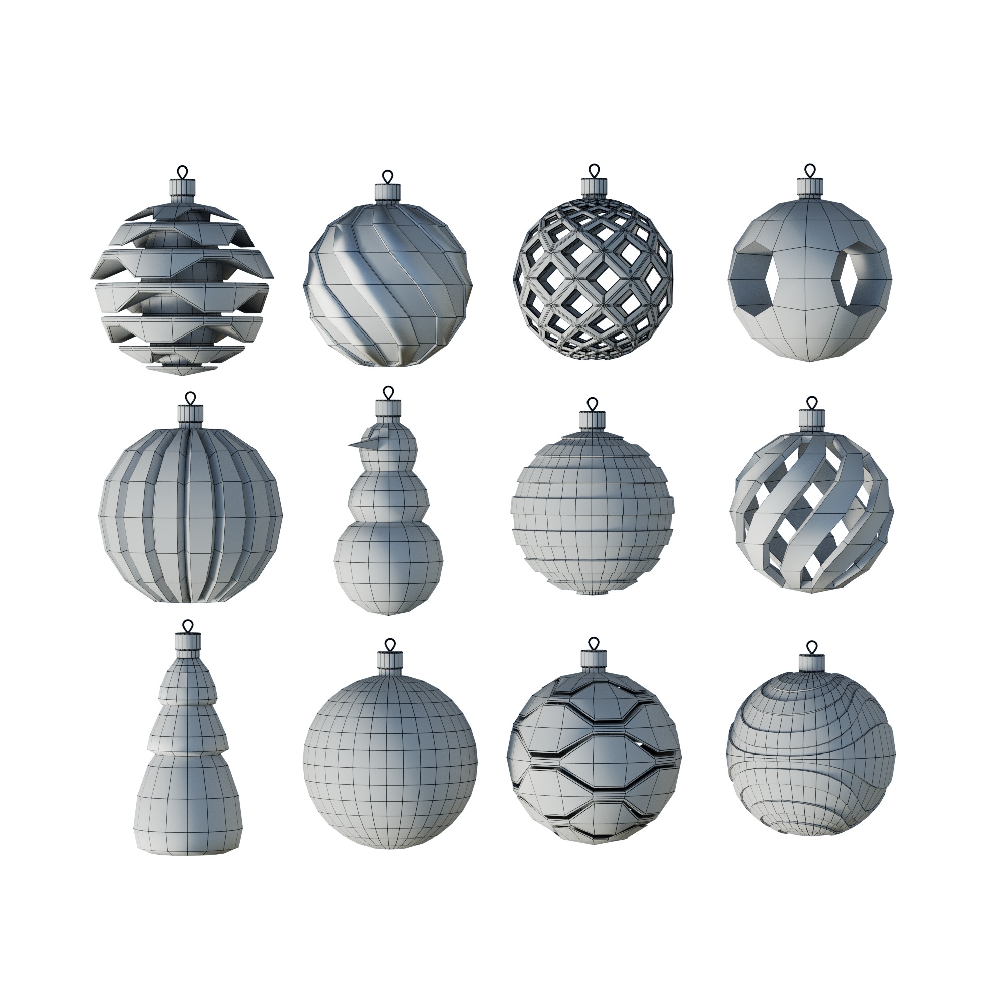 Christmas New Year Ornaments Toys 3D model_1