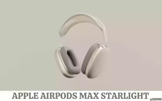 Apple AirPods Max 3D Model By Apple Starligh Colour 3D model
