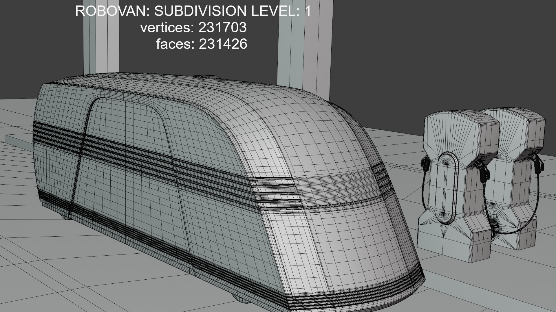 EV charger with Robovan 3D model_4