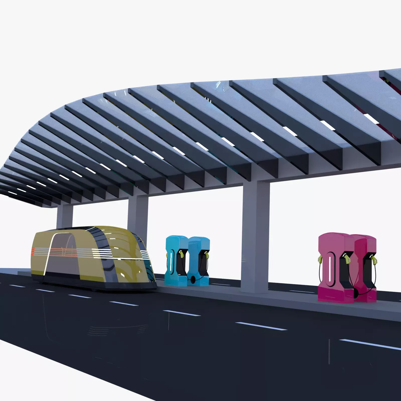 EV charger with Robovan 3D model_0