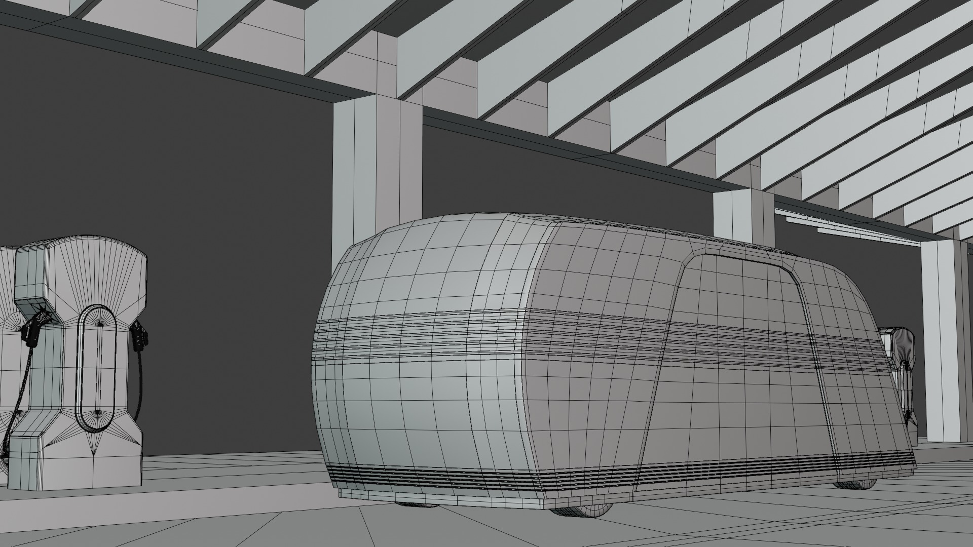 EV charger with Robovan 3D model_6