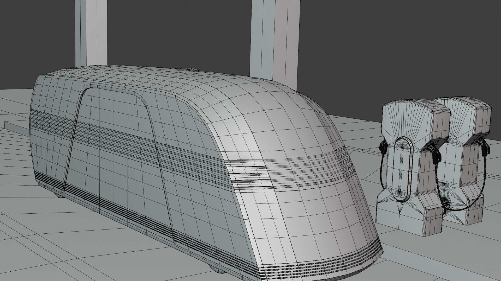EV charger with Robovan 3D model_3