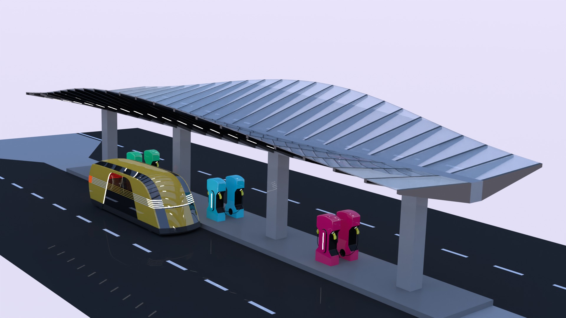 EV charger with Robovan 3D model_9