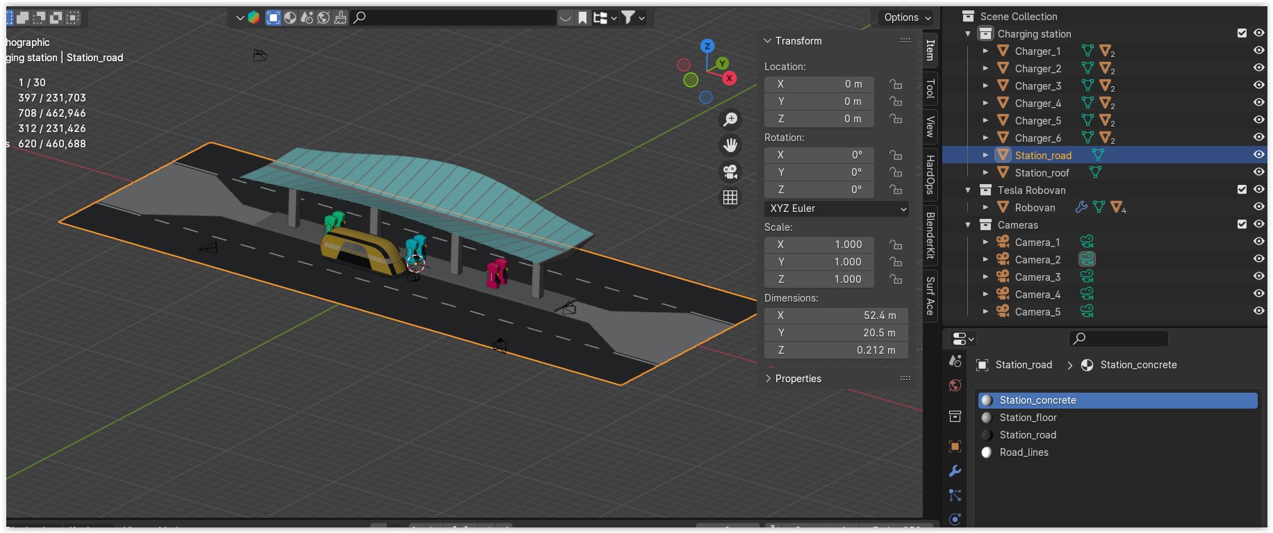 EV charger with Robovan 3D model_10
