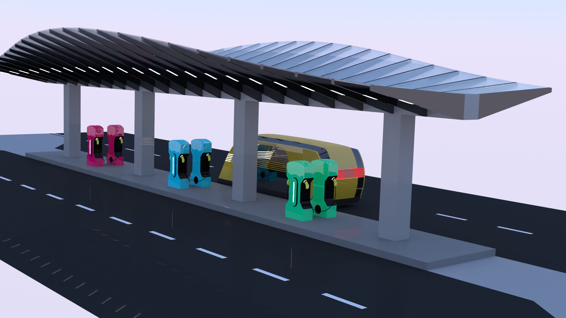 EV charger with Robovan 3D model_7