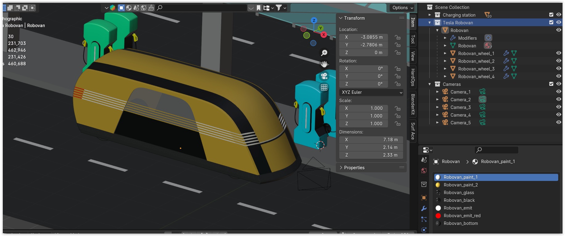 EV charger with Robovan 3D model_11
