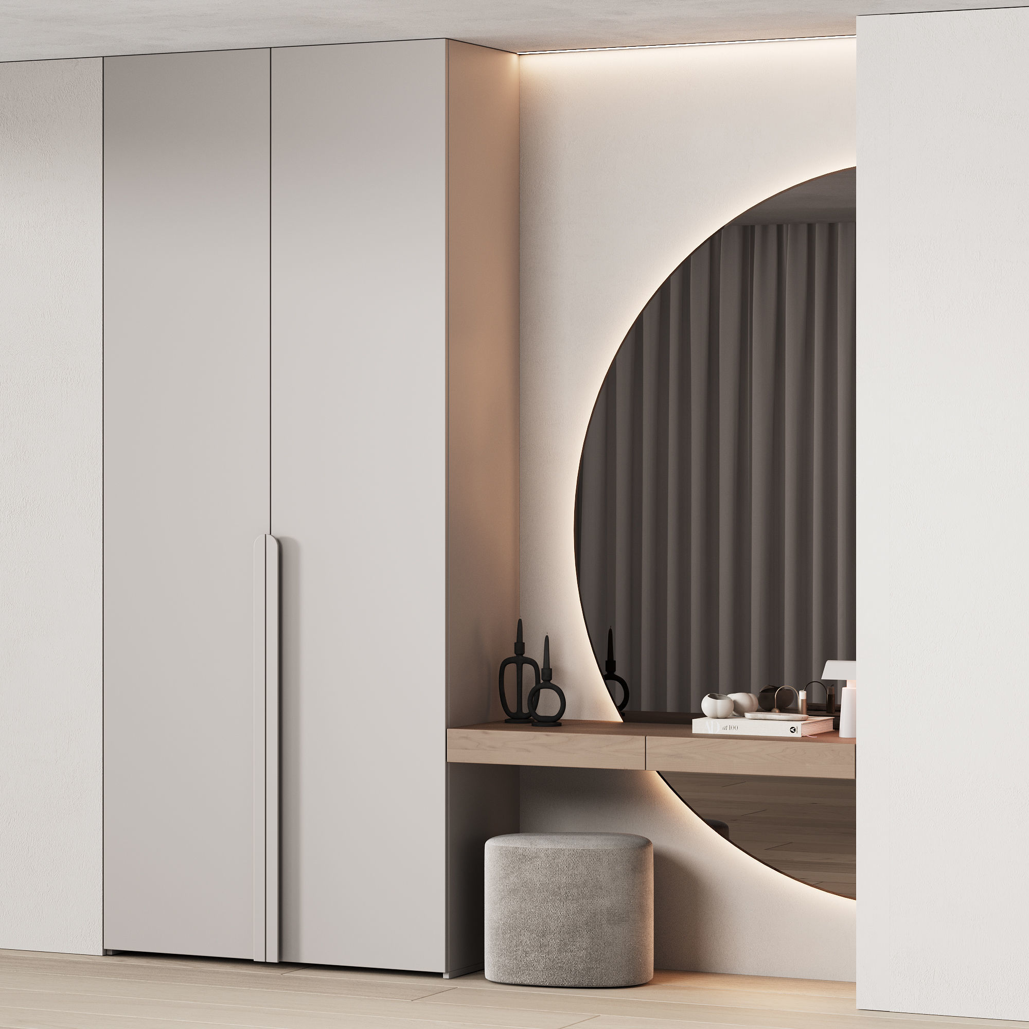 537 hallway zone 13 half round mirror 02 3D model_1