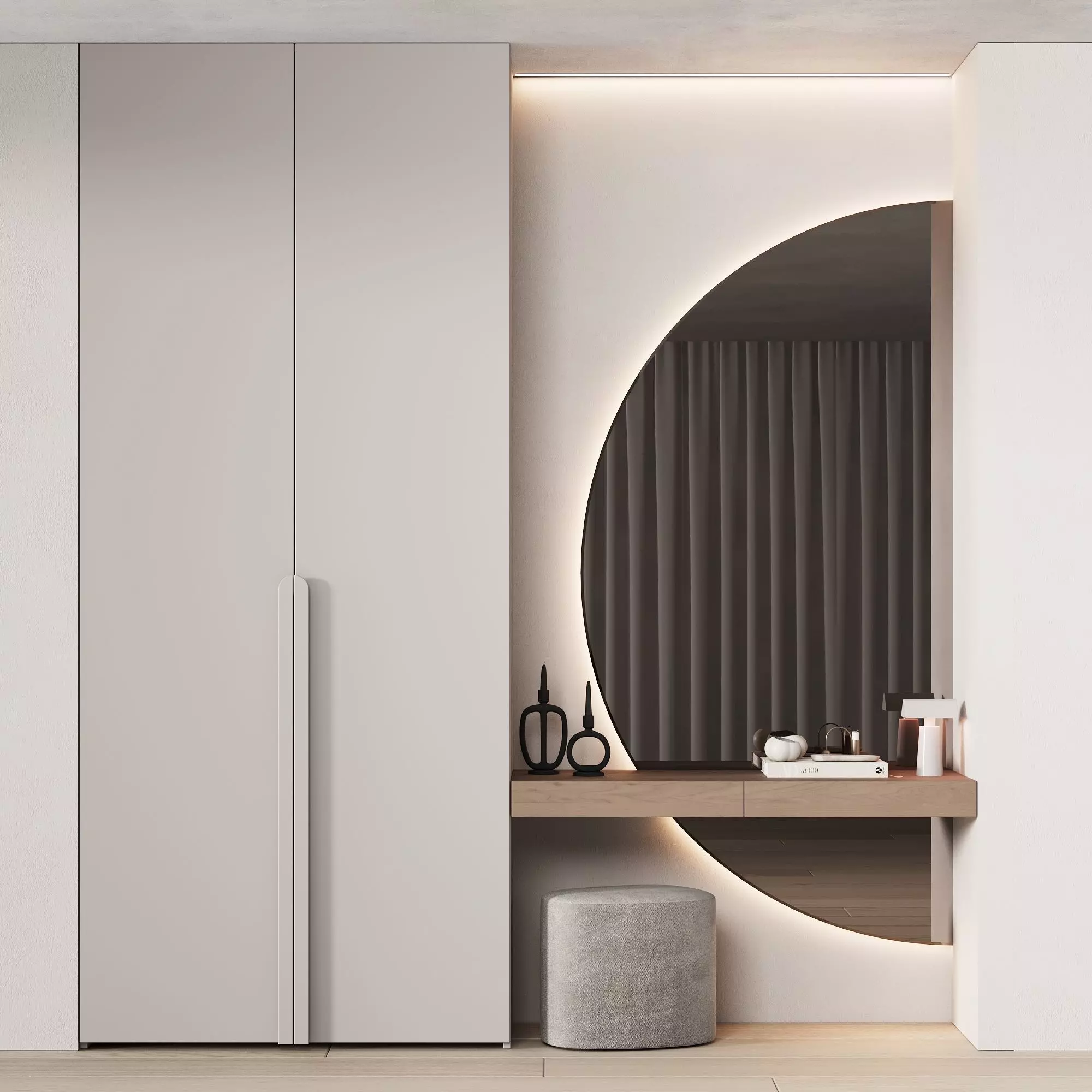 537 hallway zone 13 half round mirror 02 3D model_0