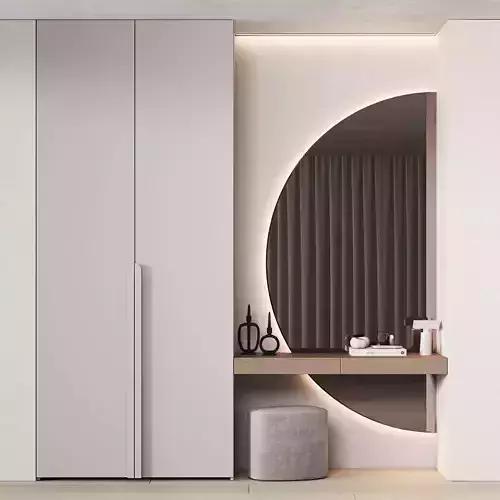 537 hallway zone 13 half round mirror 02