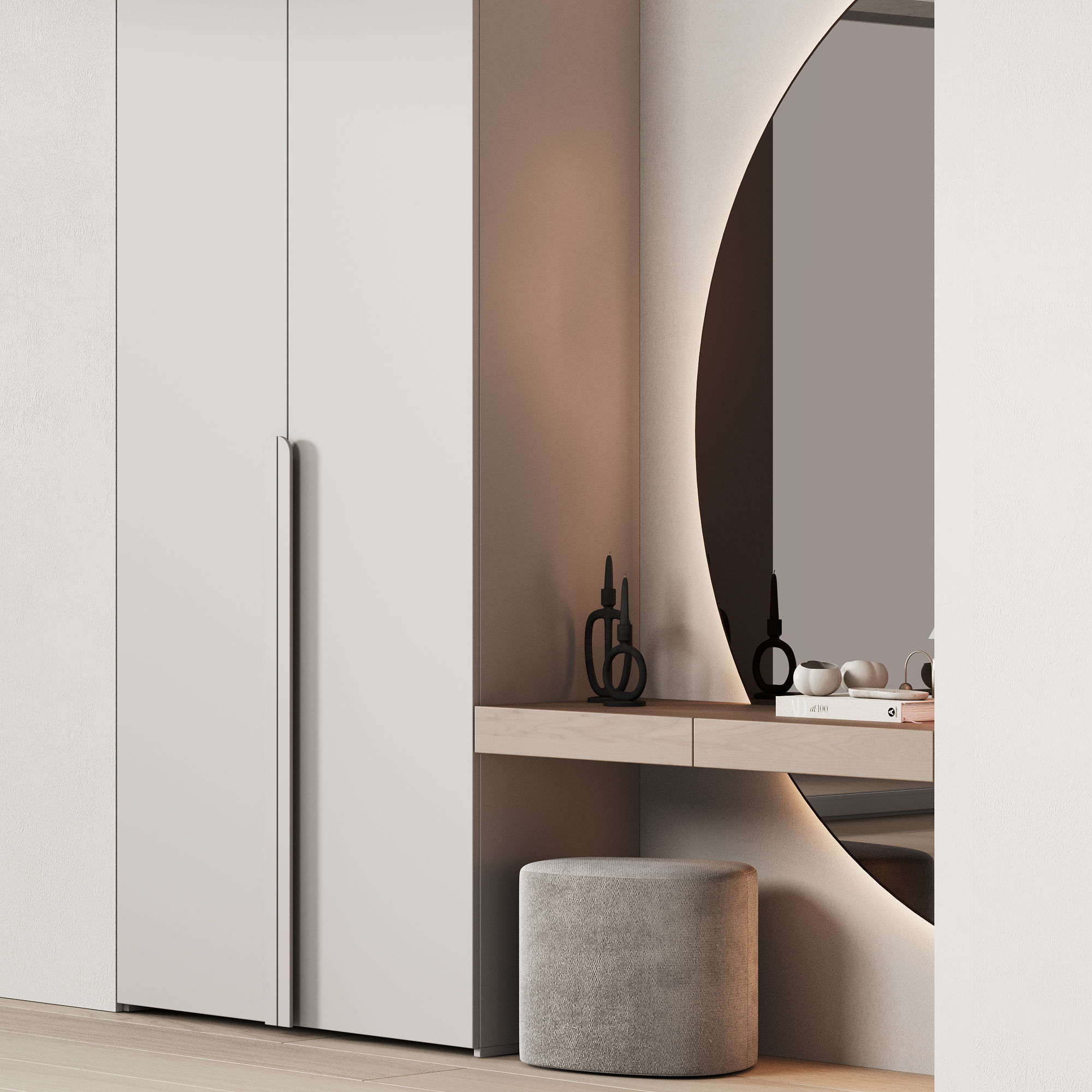 537 hallway zone 13 half round mirror 02 3D model_4