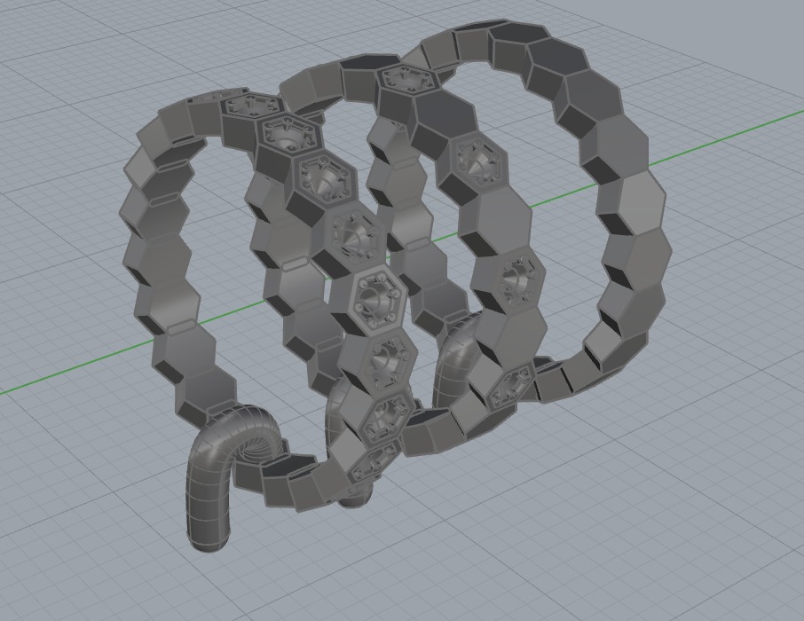 Chaumet 3 row Ring bee my love 3D print model_10