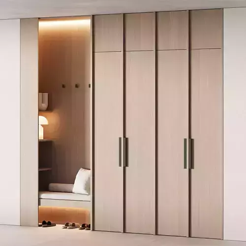 541 hallway zone 14 minimal modular wardeobe with seating niche