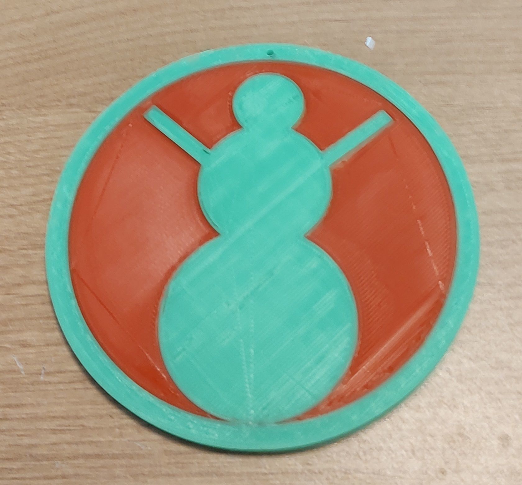 Christmas themed drink coaster or tree ornament 3D print model_2