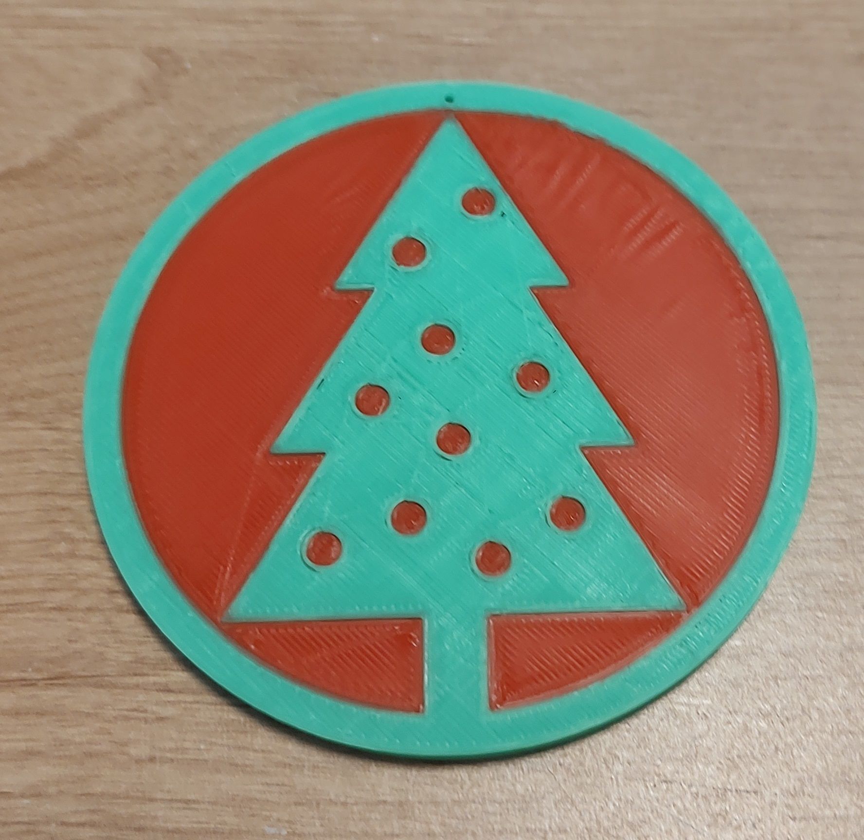 Christmas themed drink coaster or tree ornament 3D print model_6