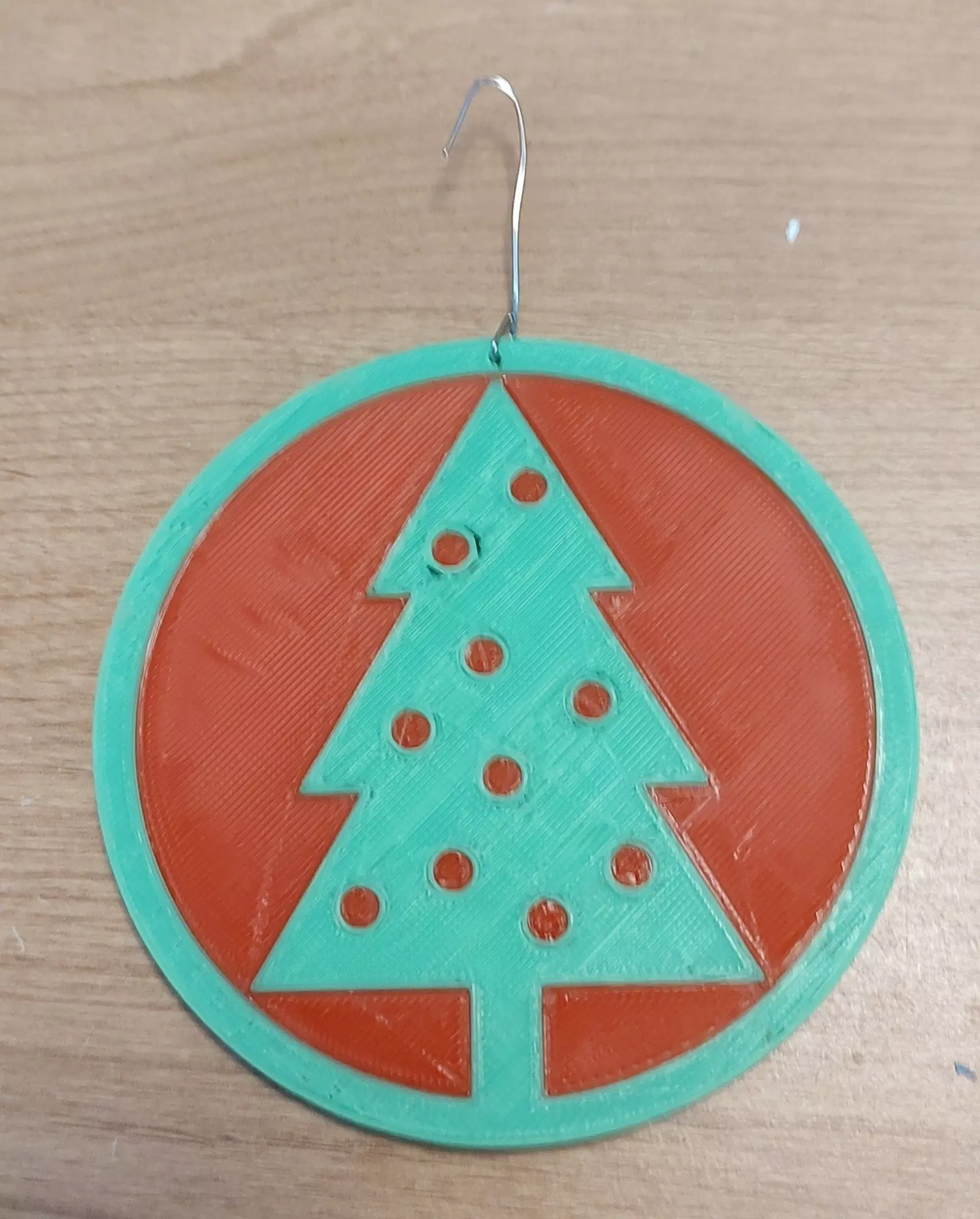 Christmas themed drink coaster or tree ornament 3D print model_0