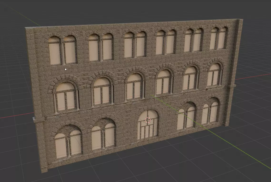 Renaissance building front Free 3D model_0