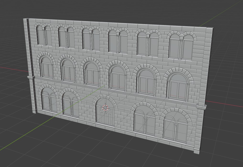 Renaissance building front Free 3D model_1