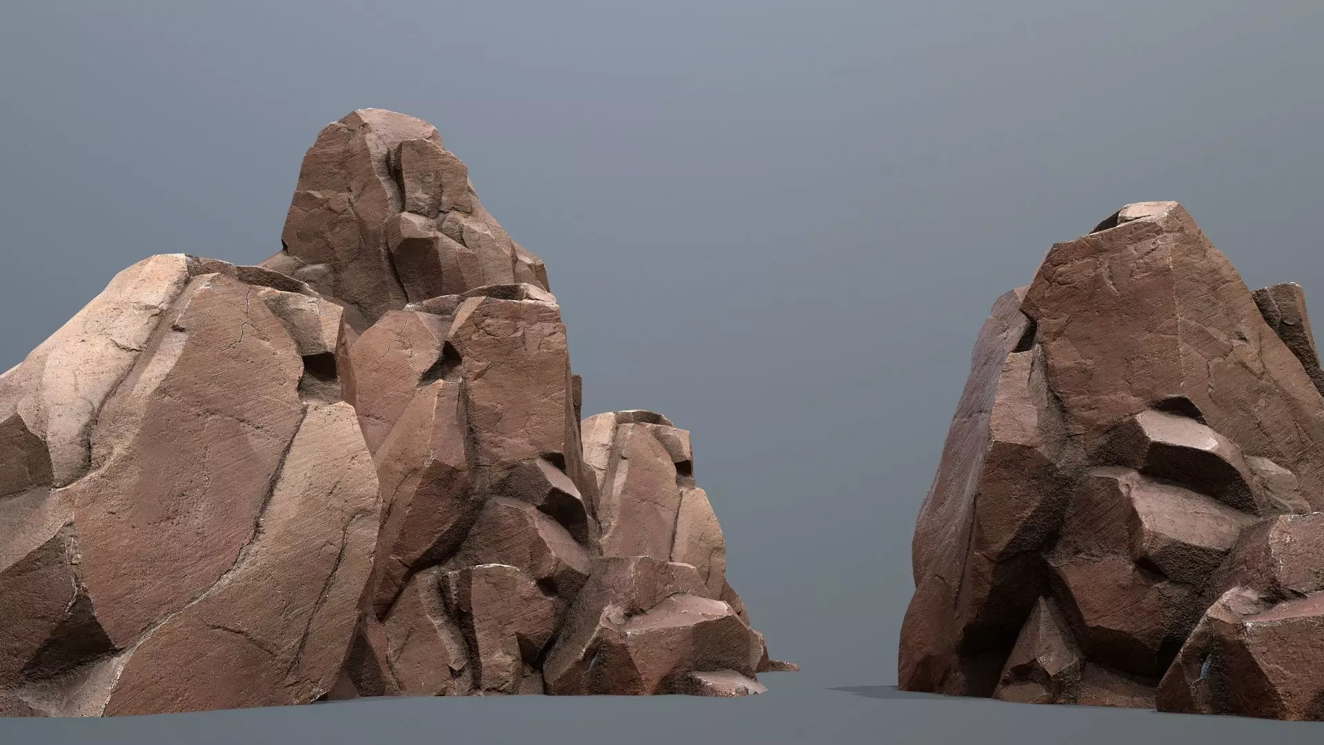 desert rocks Low-poly 3D model_0