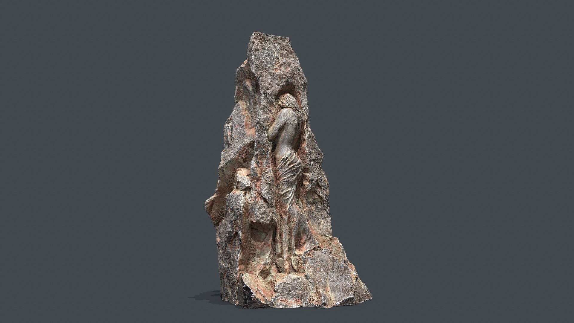 woman Statue Low-poly 3D model_2
