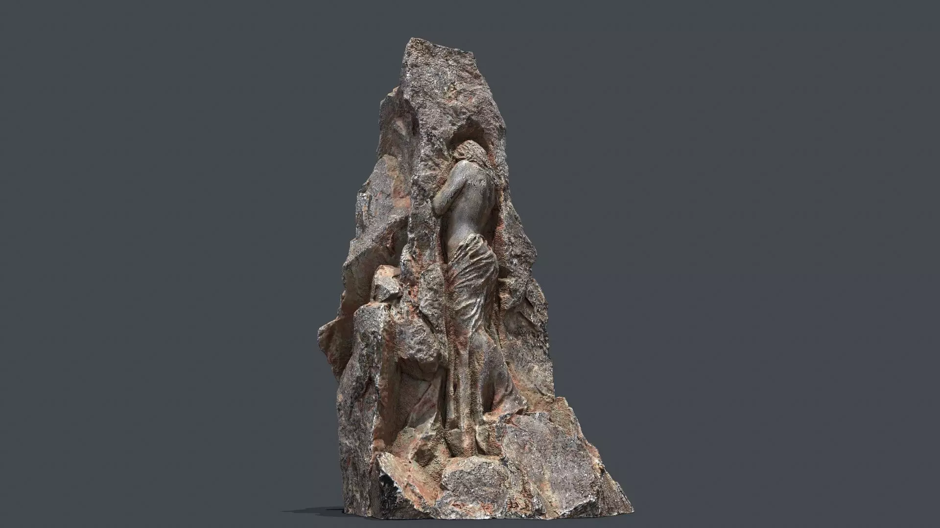 woman Statue Low-poly 3D model_0