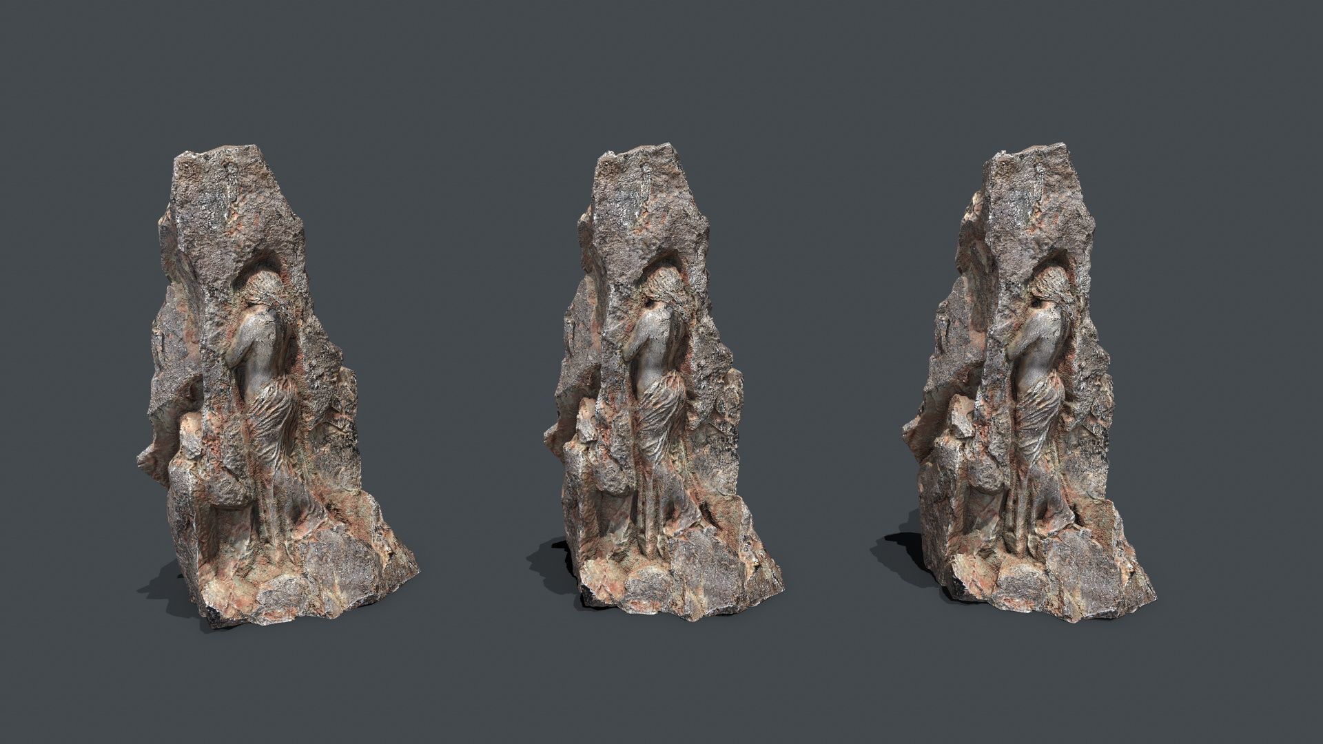 woman Statue Low-poly 3D model_11