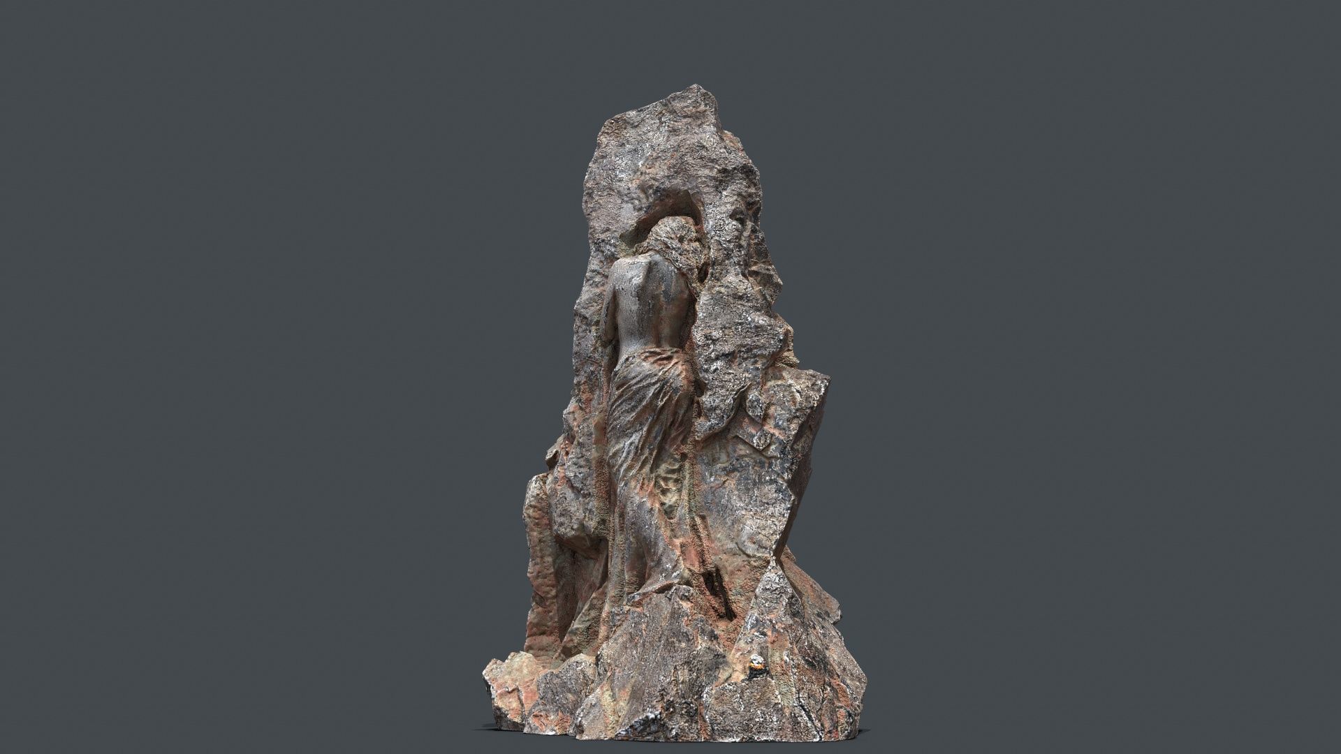 woman Statue Low-poly 3D model_1