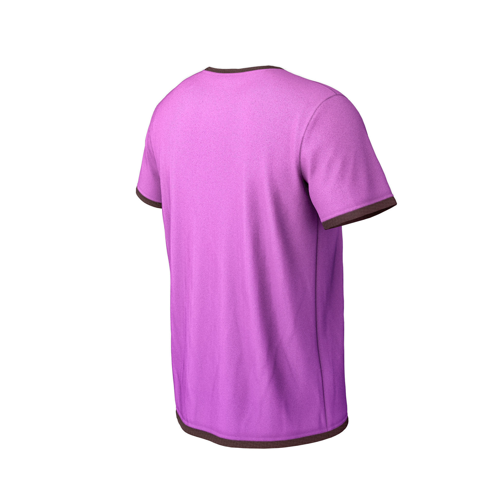 Pink T-shirt 3D model with good topology 3 in1  Low-poly 3D model_3